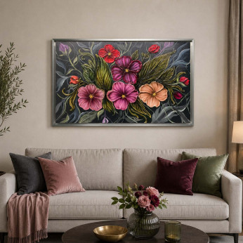 Art Maiora Quadro floreale dipinto su tela Pink Palette 120x80