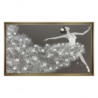Art Maiora Quadro moderno dipinto a mano su tela "Ballerina" 110x65