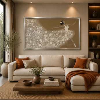 Art Maiora Quadro moderno dipinto a mano su tela Ballerina 150x80
