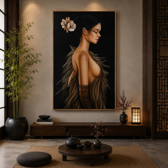 Art Maiora Quadro moderno figurativo Sogno di Veli 100x150 con fiori materici