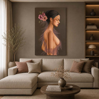 Art Maiora Quadro moderno figurativo Sogno di Veli 100x150 con fiori materici
