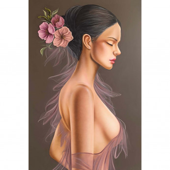 Art Maiora Quadro moderno figurativo Sogno di Veli 100x150 con fiori materici