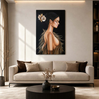 Art Maiora Quadro moderno figurativo Sogno di Veli 80x120 con fiori materici