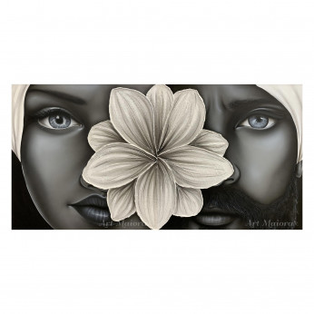 Art Maiora Set 2 pezzi quadri moderni con teste di moro "Bellezza" 80x80