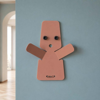 Arti e Mestieri Attaccapanni per camera bambini con fantasmino in metallo con ganci colorato Ghost