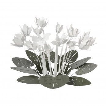 Arti e Mestieri Centrotavola decorativo con forma floreale in metallo Ciclamino