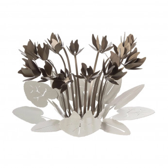 Arti e Mestieri Centrotavola decorativo con forma floreale in metallo Ciclamino