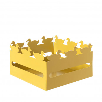 Arti e Mestieri Cestino pane in metallo dal design moderno Duck