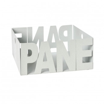Arti e Mestieri Cestino porta pane in metallo design moderno Letter