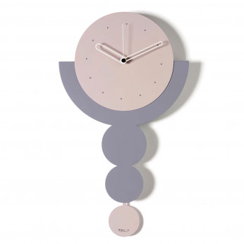 Arti e Mestieri Orologio da parete moderno a pendolo con forme geometriche in metallo Trilogy