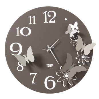 Arti e Mestieri Orologio da parete in metallo con farfalle decorative dal design moderno Farfalle
