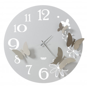 Arti e Mestieri Orologio da parete in metallo con farfalle decorative dal design moderno Farfalle