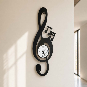 Arti e Mestieri Orologio da muro moderno a forma di chiave musicale
