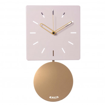 Arti e Mestieri Orologio da parete moderno con pendolo e quadrante quadrato in metallo Grace