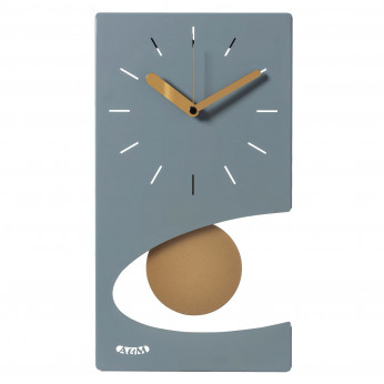 Arti e Mestieri Orologio da parete moderno a pendolo in metallo con design geometrico Eclipse