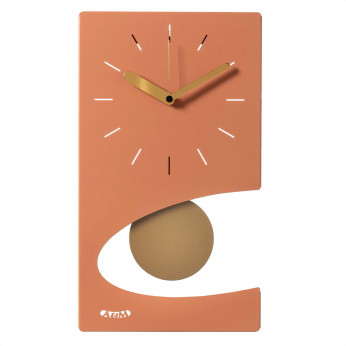 Arti e Mestieri Orologio da parete moderno a pendolo in metallo con design geometrico Eclipse