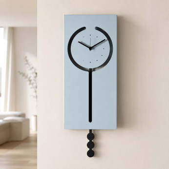 Arti e Mestieri Orologio da parete a pendolo in metallo rettangolare dal design moderno Omega