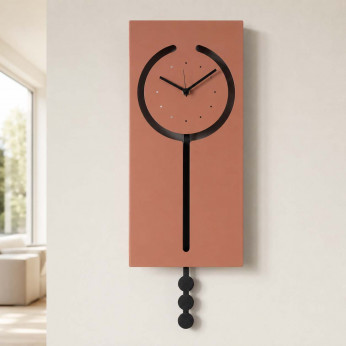 Arti e Mestieri Orologio da parete a pendolo in metallo rettangolare dal design moderno Omega