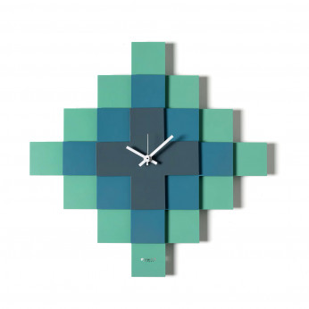 Arti e Mestieri Orologio da parete moderno quadrato con design a mosaico e struttura in metallo Mosaico