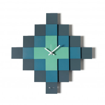 Arti e Mestieri Orologio da parete moderno quadrato con design a mosaico e struttura in metallo Mosaico