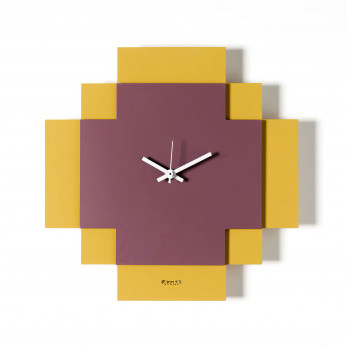 Arti e Mestieri Orologio da parete quadrato moderno con design geometrico sovrapposto Tetris