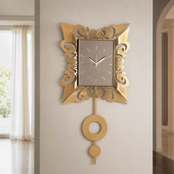 Arti e Mestieri Orologio da parete decorativo con pendolo in metallo dallo stile elegante Vaniti