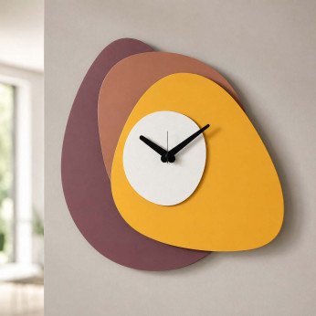 Arti e Mestieri Orologio da parete design moderno geometrico in metallo multistrato Grease