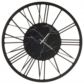 Arti e Mestieri Orologio da parete grande in metallo rotondo con numeri romani design moderno Marmo