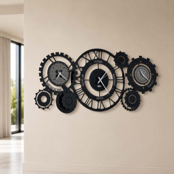 Arti e Mestieri Orologio da parete grande ingranaggi decorativi stile industriale Fuso Meccano