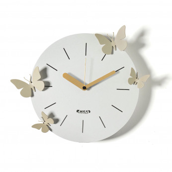 Arti e Mestieri Orologio da parete in metallo con farfalle decorative Battito D'Ali