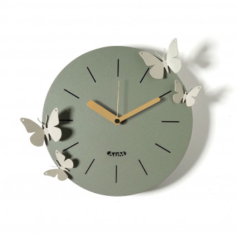 Arti e Mestieri Orologio da parete in metallo con farfalle decorative Battito D'Ali
