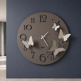 Arti e Mestieri Orologio da parete in metallo con farfalle decorative dal design moderno Farfalle
