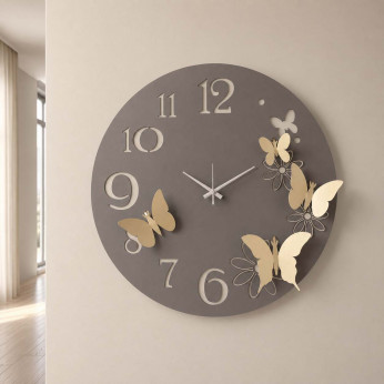 Arti e Mestieri Orologio da parete in metallo con farfalle decorative dal design moderno Farfalle