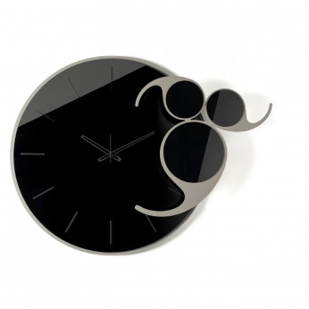 Arti e Mestieri Orologio da parete in metallo con quadrante in vetro specchiato Apostrofo