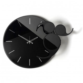 Arti e Mestieri Orologio da parete in metallo con quadrante in vetro specchiato Apostrofo