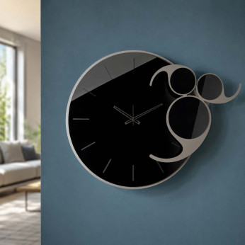 Arti e Mestieri Orologio da parete in metallo con quadrante in vetro specchiato Apostrofo