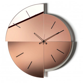 Arti e Mestieri Orologio da parete in metallo con quadrante in vetro specchiato di design Avignone