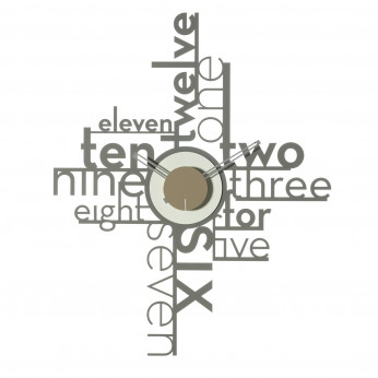 Arti e Mestieri Orologio da parete moderno in metallo con design tipografico creativo Lettering