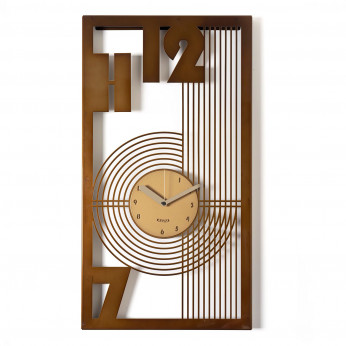 Arti e Mestieri Orologio da parete rettangolare con quadrante centrale e dettagli geometrici Gropius