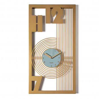 Arti e Mestieri Orologio da parete rettangolare con quadrante centrale e dettagli geometrici Gropius