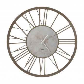 Arti e Mestieri Orologio da parete in metallo con numeri romani e finitura marmo design moderno Marmo