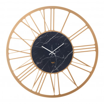 Arti e Mestieri Orologio da parete in metallo con numeri romani e finitura marmo design moderno Marmo