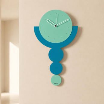 Arti e Mestieri Orologio da parete moderno a pendolo con forme geometriche in metallo Trilogy