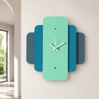 Arti e Mestieri Orologio da parete moderno in metallo colorato design geometrico Empire