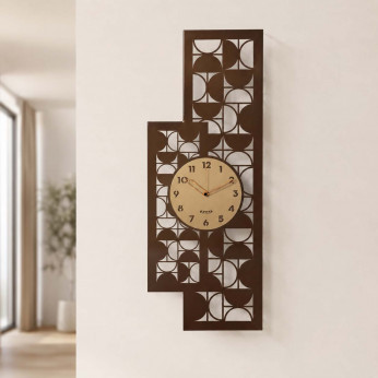 Arti e Mestieri Orologio da parete moderno in metallo con decoro geometrico verticale Vogue