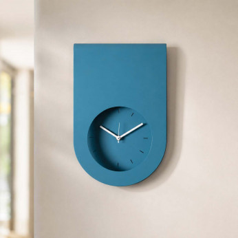 Arti e Mestieri Orologio da parete moderno in metallo con design minimale e quadrante incassato Lembo