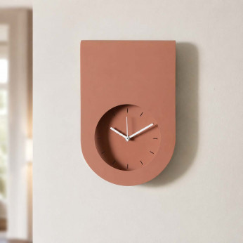 Arti e Mestieri Orologio da parete moderno in metallo con design minimale e quadrante incassato Lembo