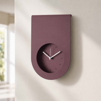 Arti e Mestieri Orologio da parete moderno in metallo con design minimale e quadrante incassato Lembo