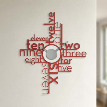 Arti e Mestieri Orologio da parete moderno in metallo con design tipografico creativo Lettering