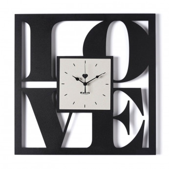 Arti e Mestieri Orologio da parete moderno in metallo dal design moderno Love